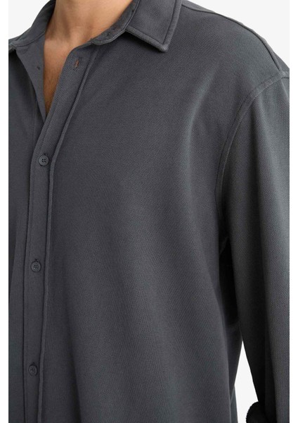 Regular Fit Penye Uzun Kollu Gömlek F6134AX25AU indirimleri