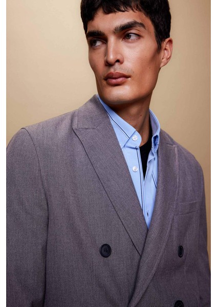 Ceket Yaka Astarlı Düğmeli Blazer Ceket B0056AX23WN