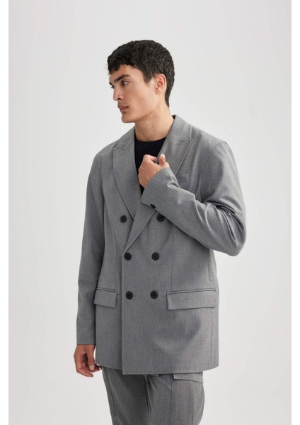 Ceket Yaka Astarlı Düğmeli Blazer Ceket B0056AX23WN