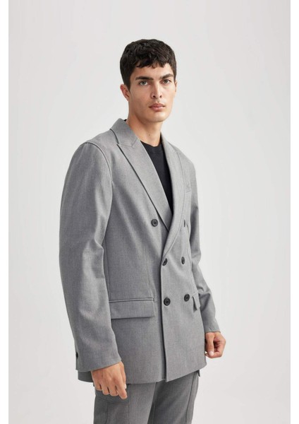 Ceket Yaka Astarlı Düğmeli Blazer Ceket B0056AX23WN