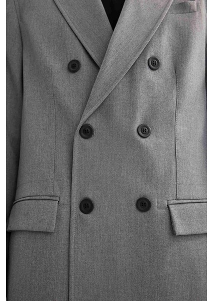 Ceket Yaka Astarlı Düğmeli Blazer Ceket B0056AX23WN