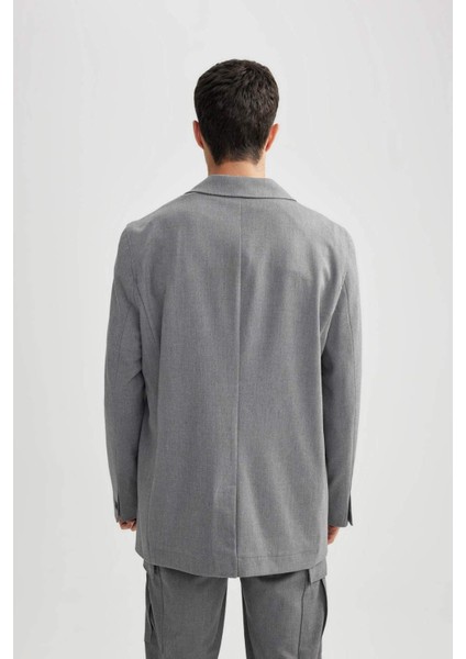 Ceket Yaka Astarlı Düğmeli Blazer Ceket B0056AX23WN