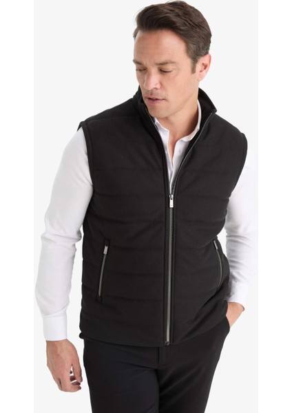 Slim Fit Dar Kesim Dik Yaka Astarlı Fermuarlı Cepli Mevsimlik Baharlık Yelek D7536AX25AU modelleri