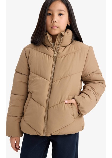 Kız Çocuk Su Geçirmez Polar Astarlı Fermuarlı Şişme Mont C5391A825AU modelleri