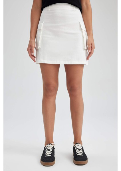 A Kesim Normal Bel Gabardin Mini Etek A9394AX23HS