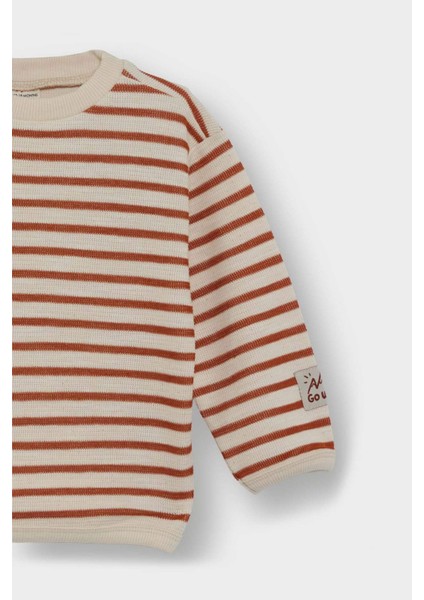 Erkek Bebek Bisiklet Yaka Çizgili Sweatshirt F7587A525WN fiyatları