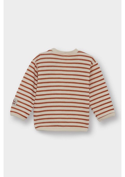 Erkek Bebek Bisiklet Yaka Çizgili Sweatshirt F7587A525WN modelleri