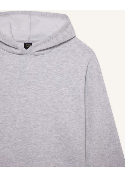Relax Fit Kapüşonlu Basic Düz Kalın Sweatshirt D9935AX25WN fiyatları