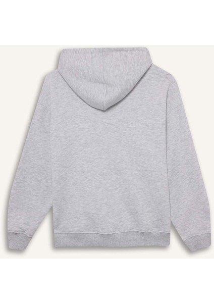 Relax Fit Kapüşonlu Basic Düz Kalın Sweatshirt D9935AX25WN modelleri