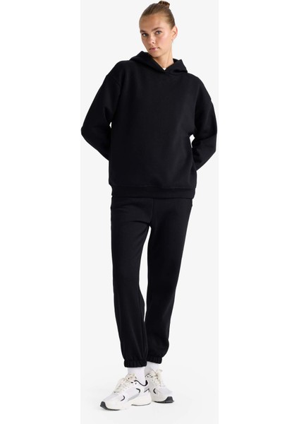 Relax Fit Kapüşonlu Basic Düz Kalın Sweatshirt D9935AX25WN fiyatları