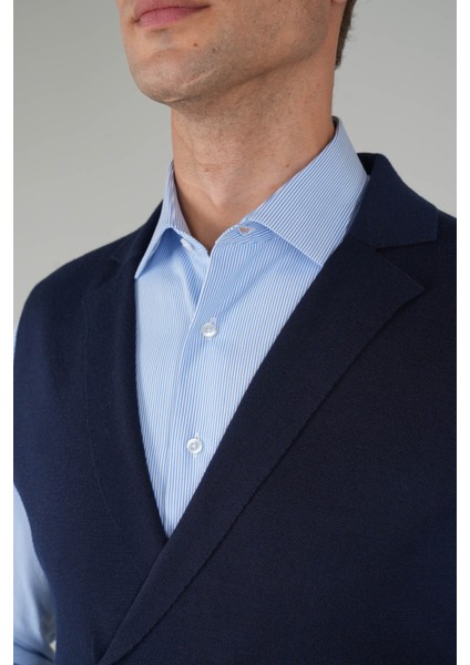 Lacivert Kruvaze Yün Erkek Yelek TRYL24K24202_D39 fırsatları