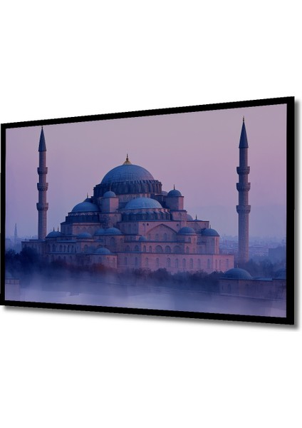 Çerçeve Görünümlü Istanbul Sultanahmet Camii Pastel Boya Görünümlü Dekoratif Ahşap Ofis Kare Tablo fiyatları