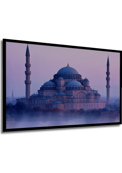 Çerçeve Görünümlü Istanbul Sultanahmet Camii Pastel Boya Görünümlü Dekoratif Ahşap Ofis Kare Tablo modelleri