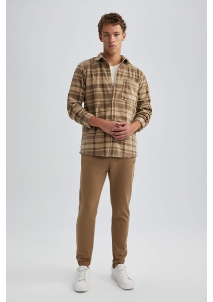 Regular Fit Kareli Cep Detaylı Polar Uzun Kollu Gömlek V2767AZ23WN