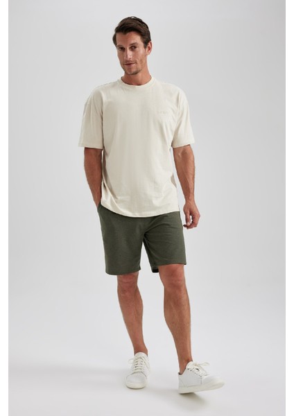 %100 Pamuk Oversize Geniş Kalıp Bisiklet Yaka Basic Düz Kısa Kollu Tişört B0662AXNS