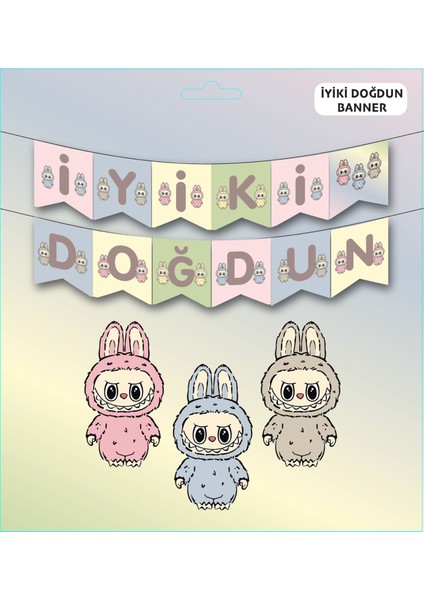 Labubu Konsept Iyiki Doğdun Banner Labubu Doğum Günü