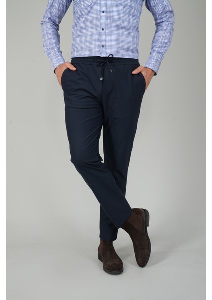 Lacivert Jagger Lastikli Rahat Erkek Pantolon PNS24K24006_D39
