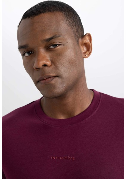 Regular Fit Bisiklet Yaka Baskılı Kısa Kollu Ağır Kumaş Tişört A6395AX23AU