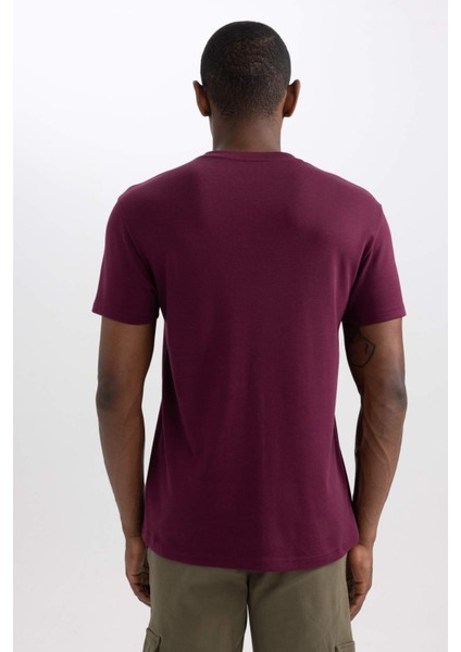 Regular Fit Bisiklet Yaka Baskılı Kısa Kollu Ağır Kumaş Tişört A6395AX23AU