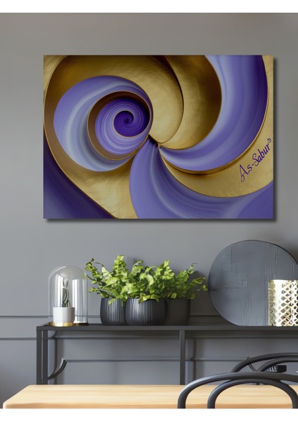 Altın Mor Spiral Modern Sanat Dekoratif Ahşap Dekoratif Ev/işyeri/ofis Kare Tablo