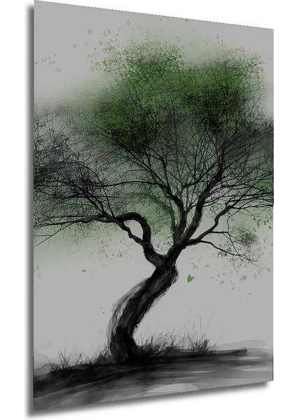 Sulu Boya Görünümlü Yeşil Ağaç Sanat Ev/işyeri/ofis Dekoratif Ahşap Kare Tablosu fiyatları