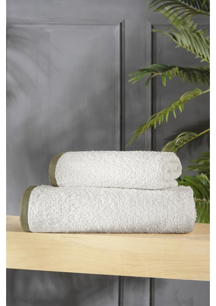 Neşe Home Rosa 2’li Banyo Havlu Seti Krem – %100 Pamuklu, Yumuşak ve Emici