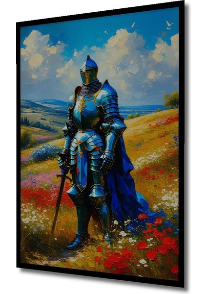 Çerçeve Görünümlü Yağlı Boya Görünümlü Şövalye Çiçek Bahçesi Dekoratif Ahşap Işyeri/ofis Kare Tablo fiyatları