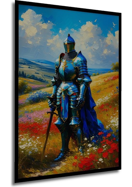 Çerçeve Görünümlü Yağlı Boya Görünümlü Şövalye Çiçek Bahçesi Dekoratif Ahşap Işyeri/ofis Kare Tablo modelleri