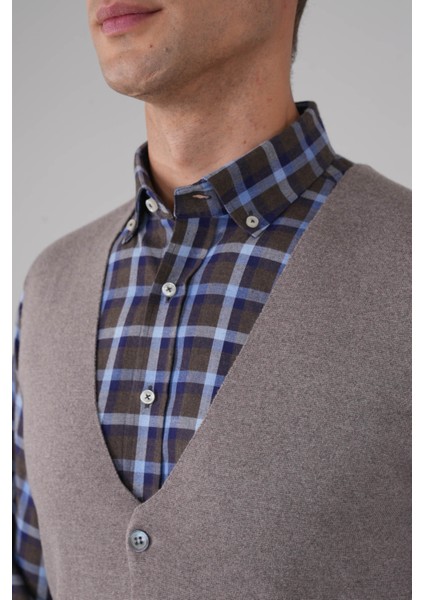 Vizon Düz Triko Yün Erkek Yelek TRYL24K24203_D08 modelleri