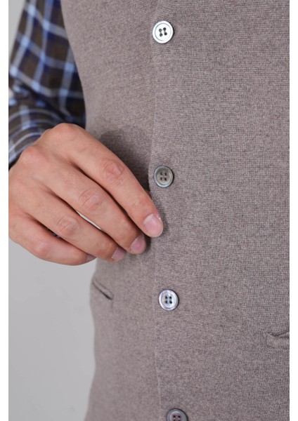 Vizon Düz Triko Yün Erkek Yelek TRYL24K24203_D08 indirimleri