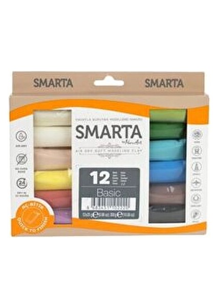 Polimer Kil Hava ile Kuruyan Modelleme Hamuru Basic Seti 12X25GR