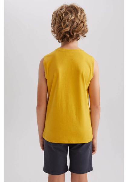 Erkek Çocujk Bisiklet Yaka Basic Düz Atlet B0669A8NS