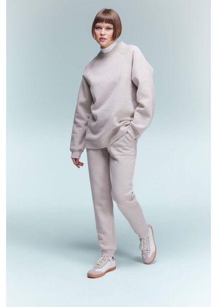 Regular Fit Jogger Kışlık Eşofman Altı Basic Düz Beli Lastikli Bağcıklı Cepli V2699AZ23WN