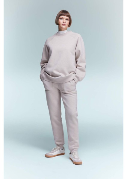 Regular Fit Jogger Kışlık Eşofman Altı Basic Düz Beli Lastikli Bağcıklı Cepli V2699AZ23WN