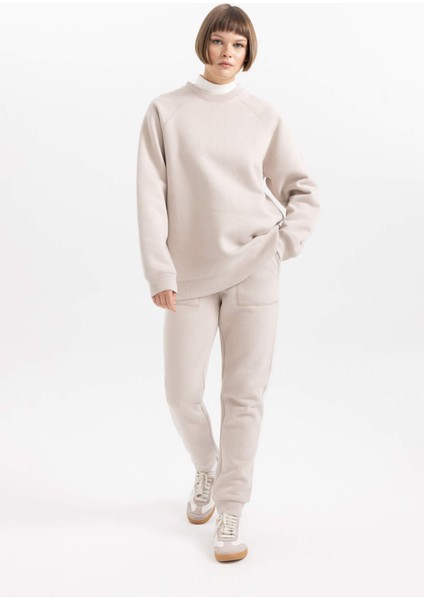 Regular Fit Jogger Kışlık Eşofman Altı Basic Düz Beli Lastikli Bağcıklı Cepli V2699AZ23WN