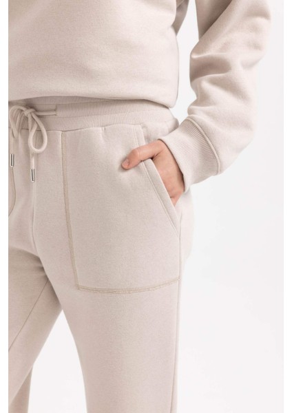 Regular Fit Jogger Kışlık Eşofman Altı Basic Düz Beli Lastikli Bağcıklı Cepli V2699AZ23WN