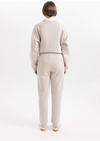 Regular Fit Jogger Kışlık Eşofman Altı Basic Düz Beli Lastikli Bağcıklı Cepli V2699AZ23WN