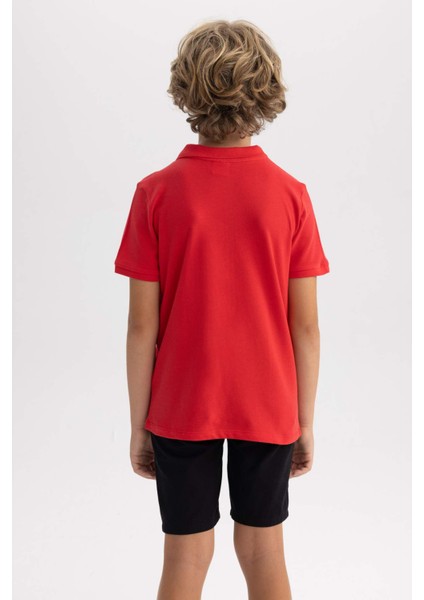 Erkek Çocuk Pike Kısa Kollu Basic Düz Polo Tişört B0668A8NS