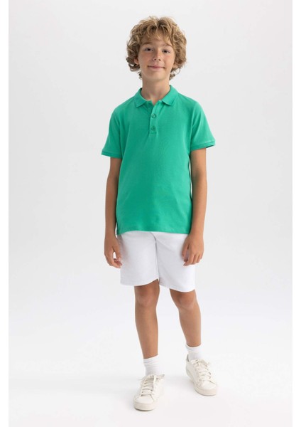 Erkek Çocuk Pike Kısa Kollu Basic Düz Polo Tişört B0668A8NS