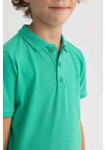 Erkek Çocuk Pike Kısa Kollu Basic Düz Polo Tişört B0668A8NS