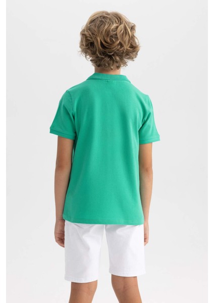 Erkek Çocuk Pike Kısa Kollu Basic Düz Polo Tişört B0668A8NS