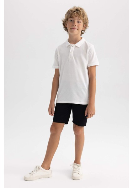 Erkek Çocuk Pike Kısa Kollu Basic Düz Polo Tişört B0668A8NS