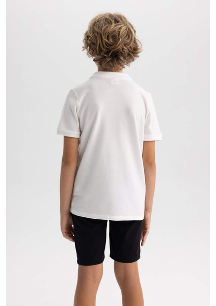 Erkek Çocuk Pike Kısa Kollu Basic Düz Polo Tişört B0668A8NS