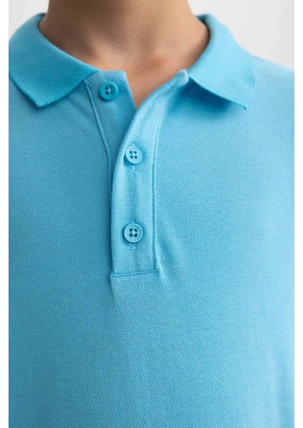 Erkek Çocuk Pike Kısa Kollu Basic Düz Polo Tişört B0668A8NS