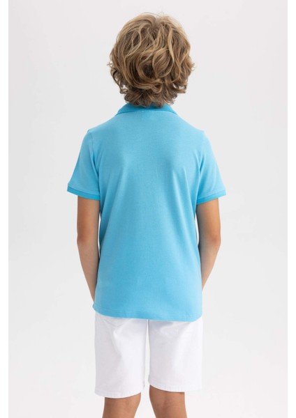 Erkek Çocuk Pike Kısa Kollu Basic Düz Polo Tişört B0668A8NS