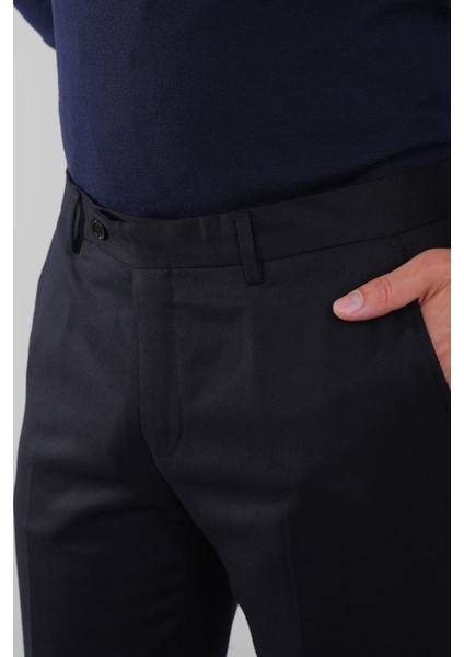 Lacivert Doğal Pamuk Pilesiz Spor Pantolon PNS24K24003_D39 modelleri