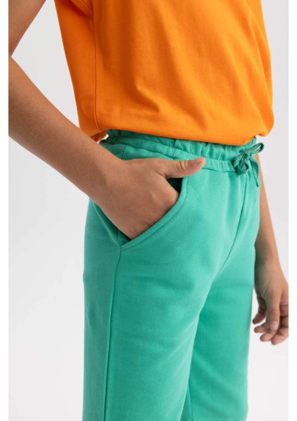 Erkek Çocuk Yeşil Regular Fit Sweatshirt Kumaşı Şort B0900A8NS