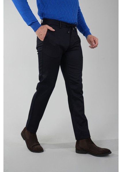 Siyah Doğal Pamuk Lastikli Jagger Pantolon PNS24K24002_D99