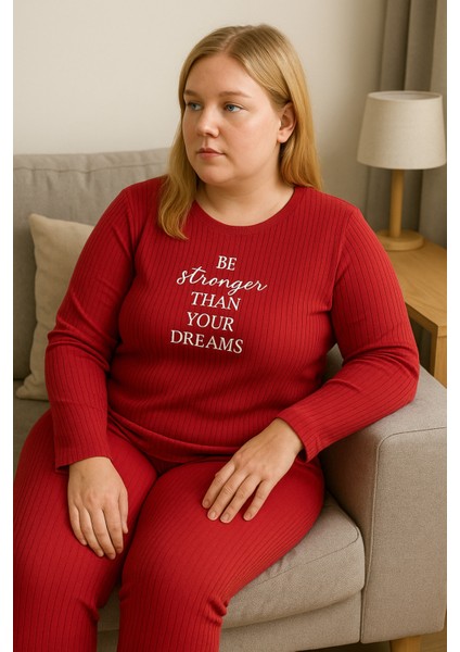 Kadın Kırmızı Büyük Beden Pijama Takımı indirimleri