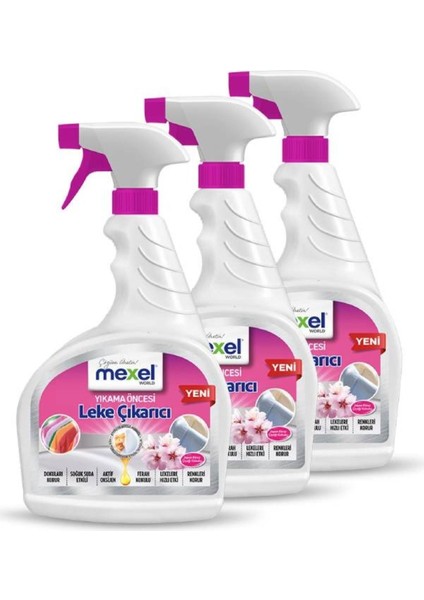 Yıkama Öncesi Oxi Leke Çıkarıcı Sprey Japon Kiraz Çiçeği Kokulu 750 ml (3 Adet)
